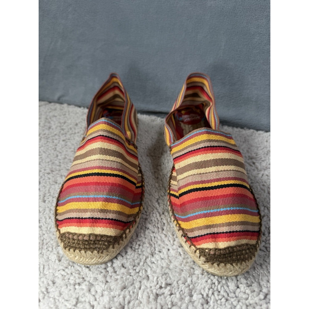 Diego's Authentic Red Striped Espadrilles Shoes Made In Spain Size 41/8 Boho